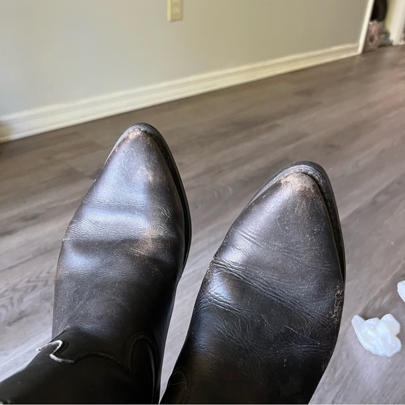 Harley-Davidson Women’s Black 80’s Pointed Toe Ankle Cowboy Boot Block Heel Sz 7 - Picture 7 of 12